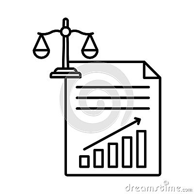 Balance sheet Line Style vector icon which can easily modify or edit Vector Illustration