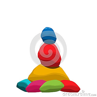 Balance stones vector illustration, colorful stone Vector Illustration