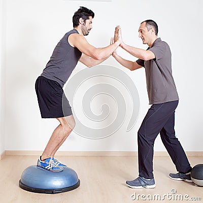 Balance training Stock Photo