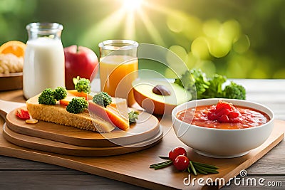 A balanced diet as breakfast Stock Photo