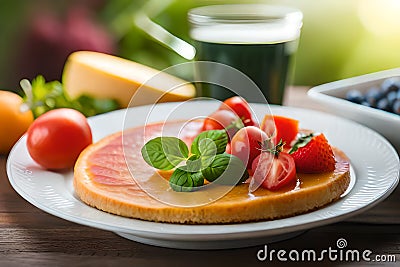 A balanced diet as breakfast Stock Photo