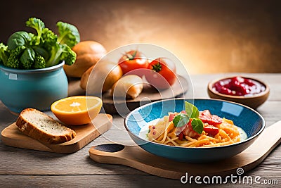 A balanced diet as breakfast Stock Photo