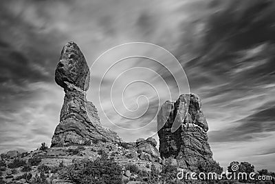 Balanced Rock in Arches National Park near Moab, Utah Stock Photo