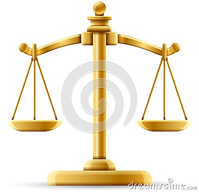 Balanced Scale of Justice Vector Illustration