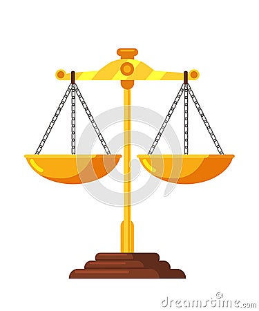 Balanced scales flat vector illustration Vector Illustration