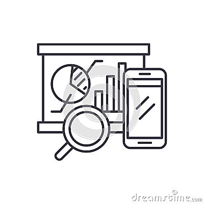 Balanced scorecard line icon concept. Balanced scorecard vector linear illustration, symbol, sign Vector Illustration