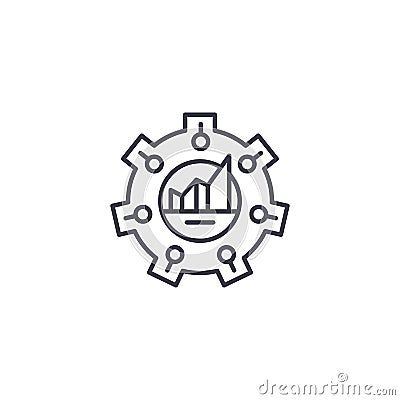 Balanced scorecard linear icon concept. Balanced scorecard line vector sign, symbol, illustration. Vector Illustration