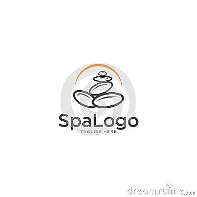 Balanced stone logo concept for wellness yoga company Vector Illustration