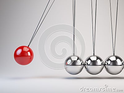 Balancing Balls Newton's Cradle Stock Photo