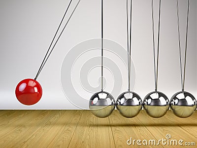 Balancing Balls Newton's Cradle Stock Photo