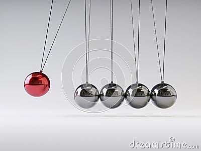 Balancing Balls Newton`s Cradle Stock Photo