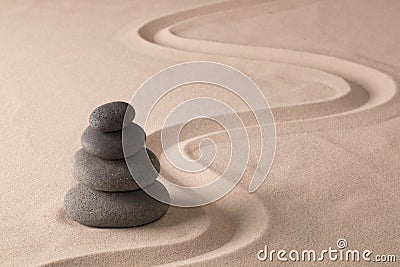 Balancing black rocks Stock Photo