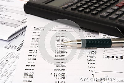 Balancing checkbook Stock Photo