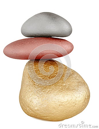 Balancing Gold Nuggets Stock Photo