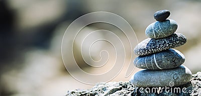 Balancing pebble stones Stock Photo