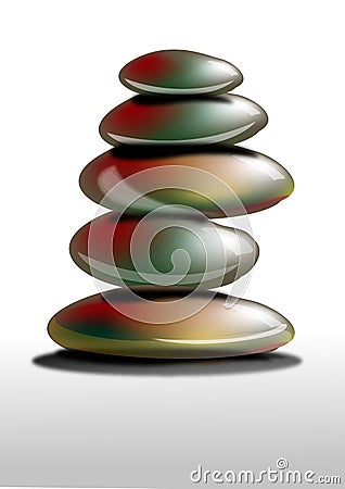 Balanced stones Cartoon Illustration