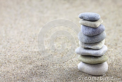 Balancing pebbles Stock Photo