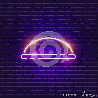 Balancing step platform for fitness neon icon. Glowing fitness sign. Sports concept Vector Illustration