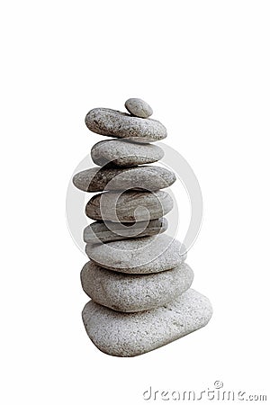 Balancing stones isolated on white background Stock Photo