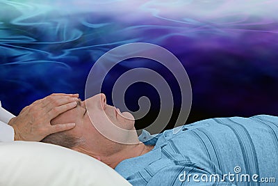 Balancing the third eye chakra Stock Photo