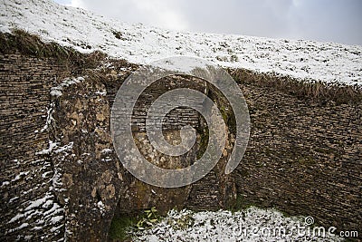 Balas Knap long barrow in England Stock Photo