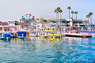 Balboa Pier at Newport Beach, California Editorial Stock Photo