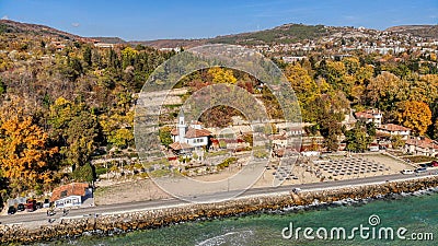 Balchik botanical garden aerial photo panorama Editorial Stock Photo