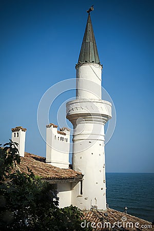 Balchik Palace overlooking the Black Sea in northern Bulgaria Stock Photo