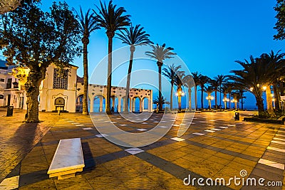 Balcon de Europa viewpoint in Nerja, Malaga,Spain Stock Photo