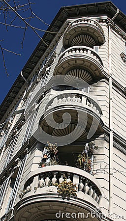 Balconies Detail in Italy Stock Photo