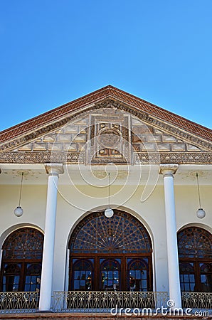 Balcony of The Amir Nezam House or The Qajar Museum of Tabriz Stock Photo