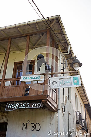 Balcony of the Horses house Editorial Stock Photo