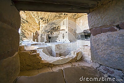 Balcony House cliff dwelling, Mesa Verde National Park Stock Photo