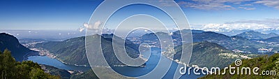 Balcony of Italy - Panorama of Lake Lugano Stock Photo