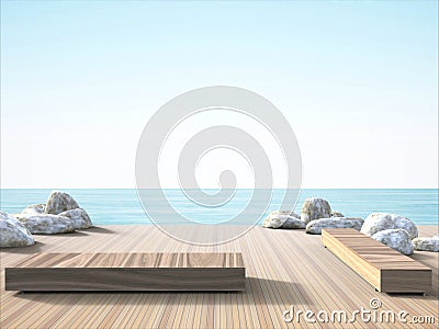 balcony and stunning sea views Stock Photo