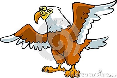 Bald eagle big ferocious mighty animal Vector Illustration