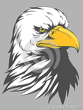 Bald Eagle Head Cartoon Vector Illustration