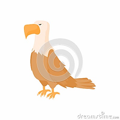 Bald eagle icon in cartoon style Vector Illustration