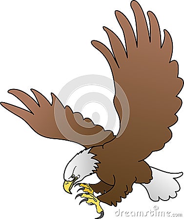 Bald eagle with spread wings Vector Illustration