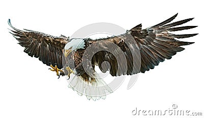 Bald eagle winged vector. Vector Illustration