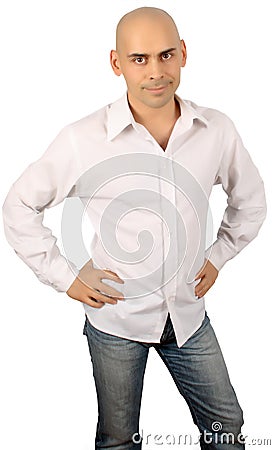 Bald handsome man Stock Photo