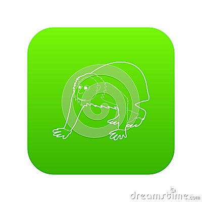 Bald wakari icon green vector Vector Illustration