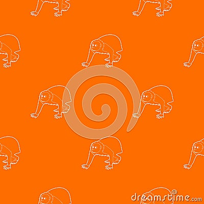 Bald wakari pattern vector orange Vector Illustration