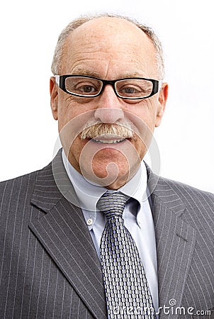 Balding Man and Glasses Stock Photo