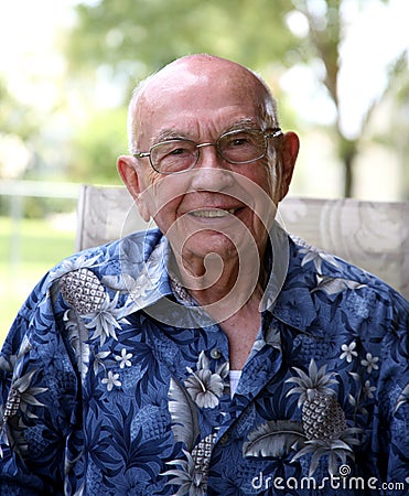 Balding older gentleman Stock Photo