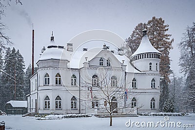 Baldone White Palace is one of most beautiful buildings in Baldone. Editorial Stock Photo