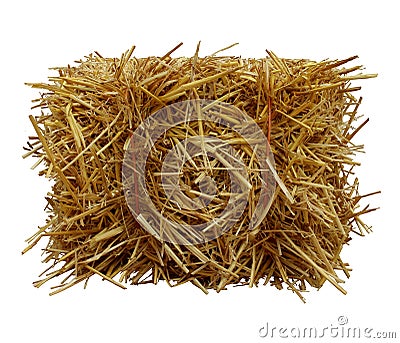 Bale-Of-Hay-Front-View Stock Photo
