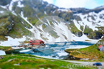 Balea Lake Cabin. Transfagarasan, Romania Editorial Stock Photo