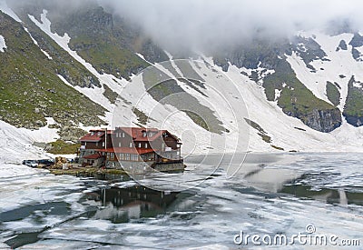 Balea lake, Transfagarasan, Romania Editorial Stock Photo