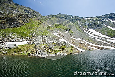 Balea Lake in Romania Stock Photo